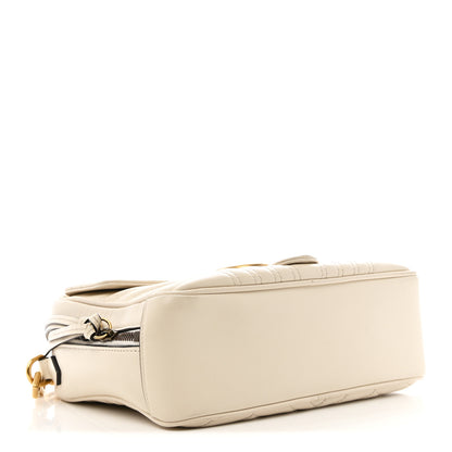 Gucci Calfskin Matelasse Sylvie Web Small GG Marmont Top Handle Shoulder Bag White 4 of 11