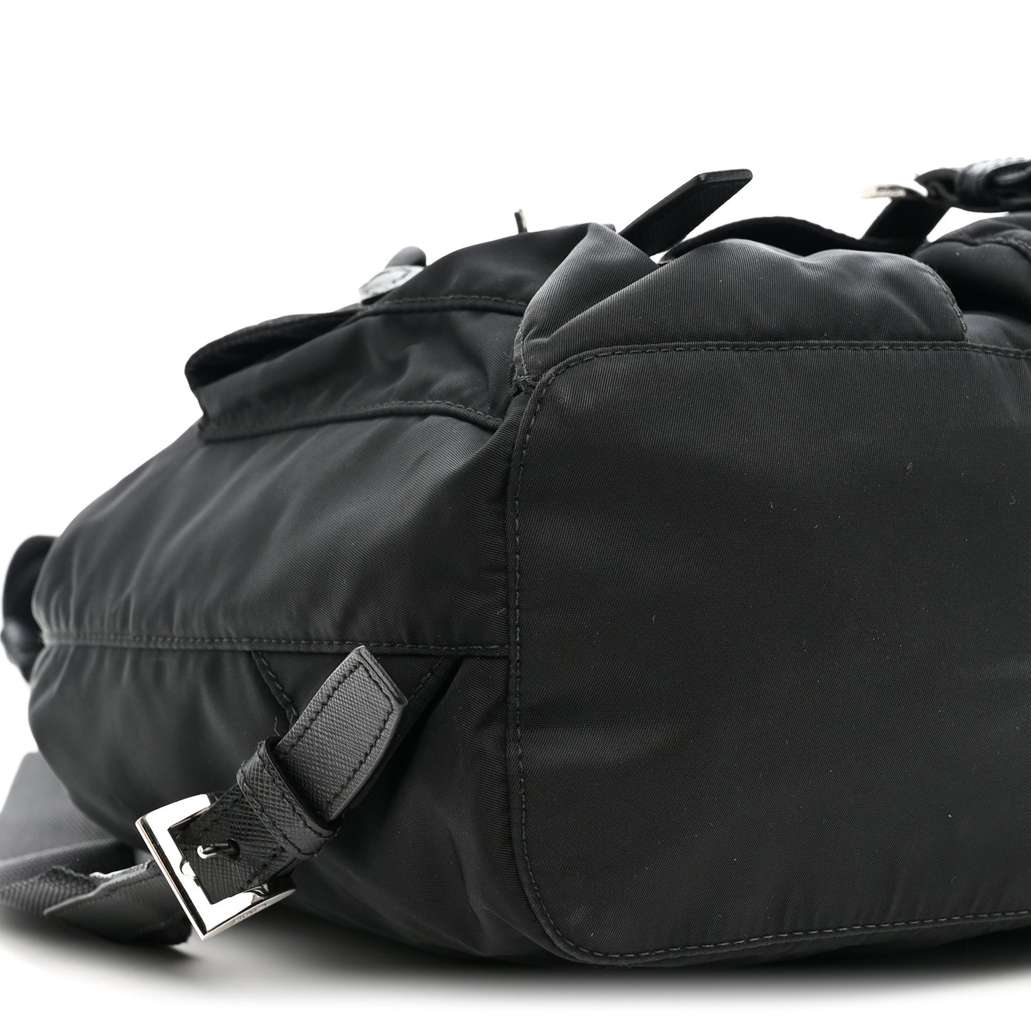 Tessuto Nylon Saffiano Small Backpack Black