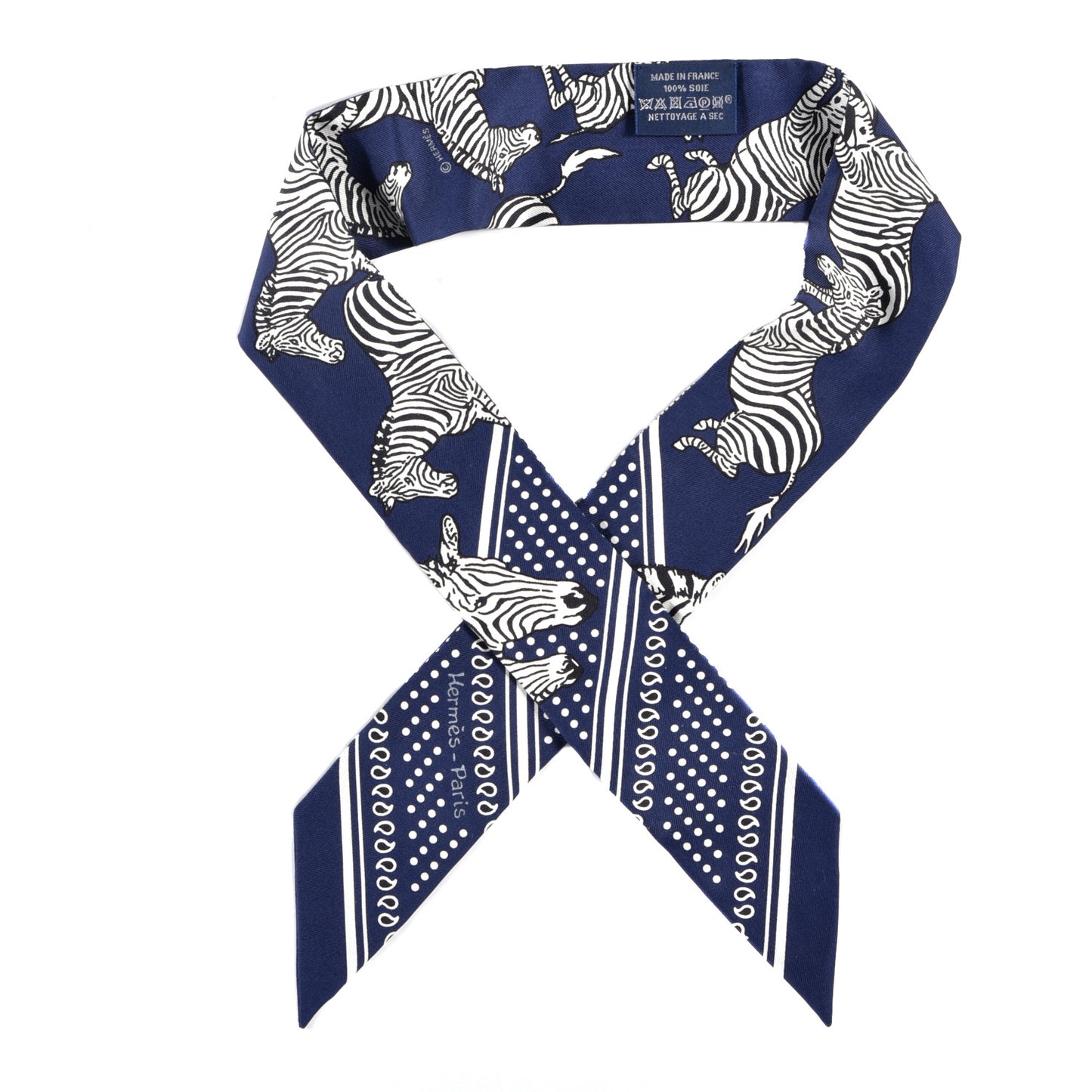 Silk Les Zebres Twilly Gris Marine Black White