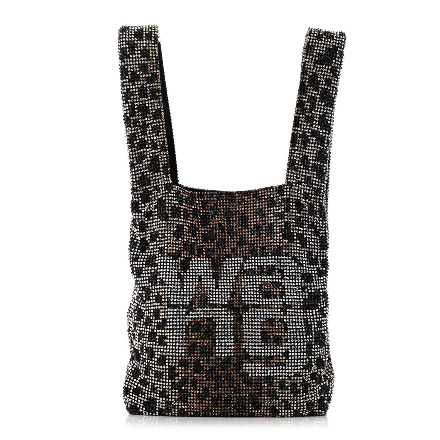 Alexander Wang Crystal Leopard Mini Wanglock Shopper Black Brown 1 of 9