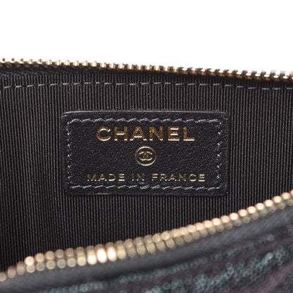 Chanel Iridescent Caviar Quilted Classic iPhone Pouch Black 6 of 8