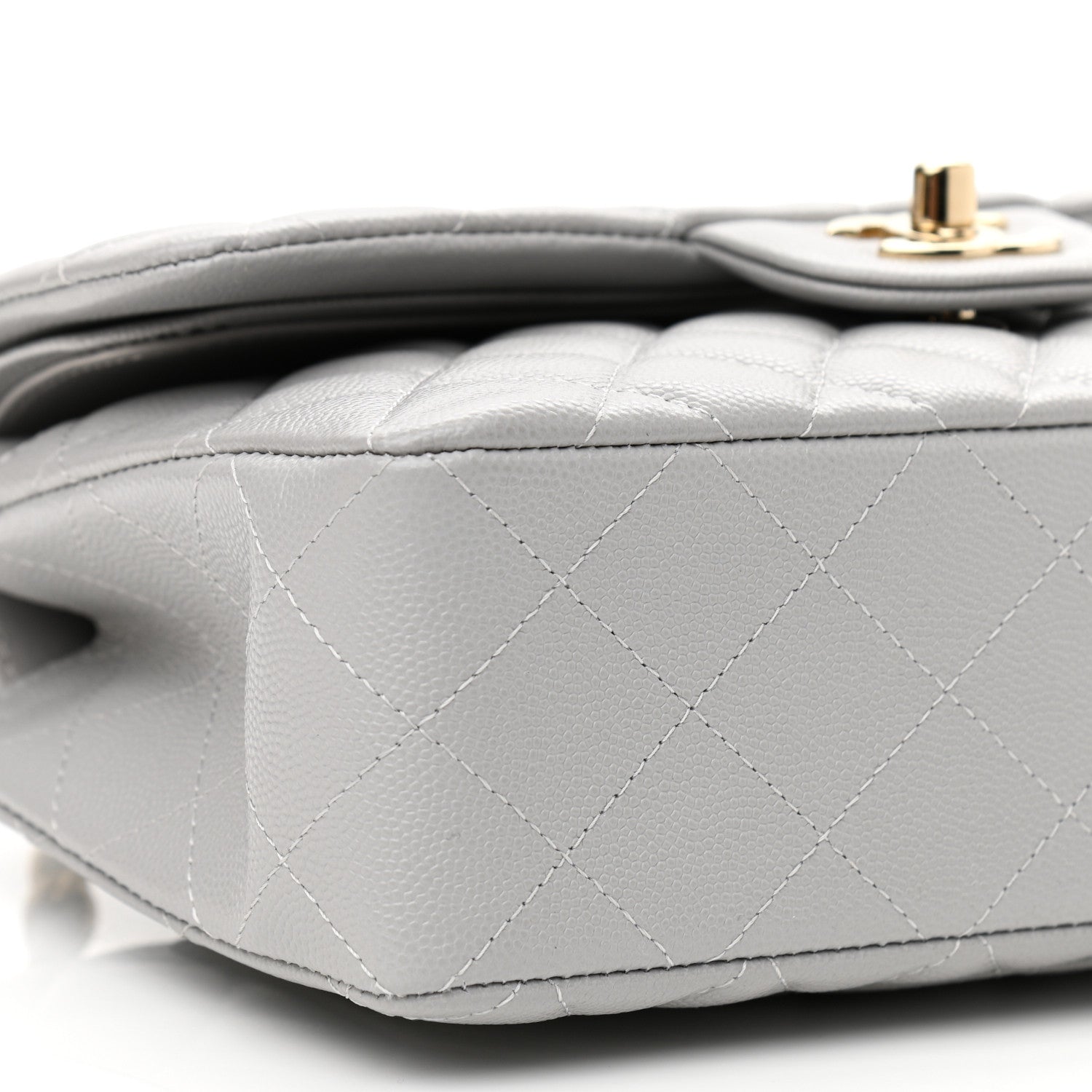 Chanel Caviar Quilted Small Double Flap Grey 9 of 11