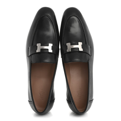 Hermes Goatskin Womens Paris Loafers 41 Black 2 of 10