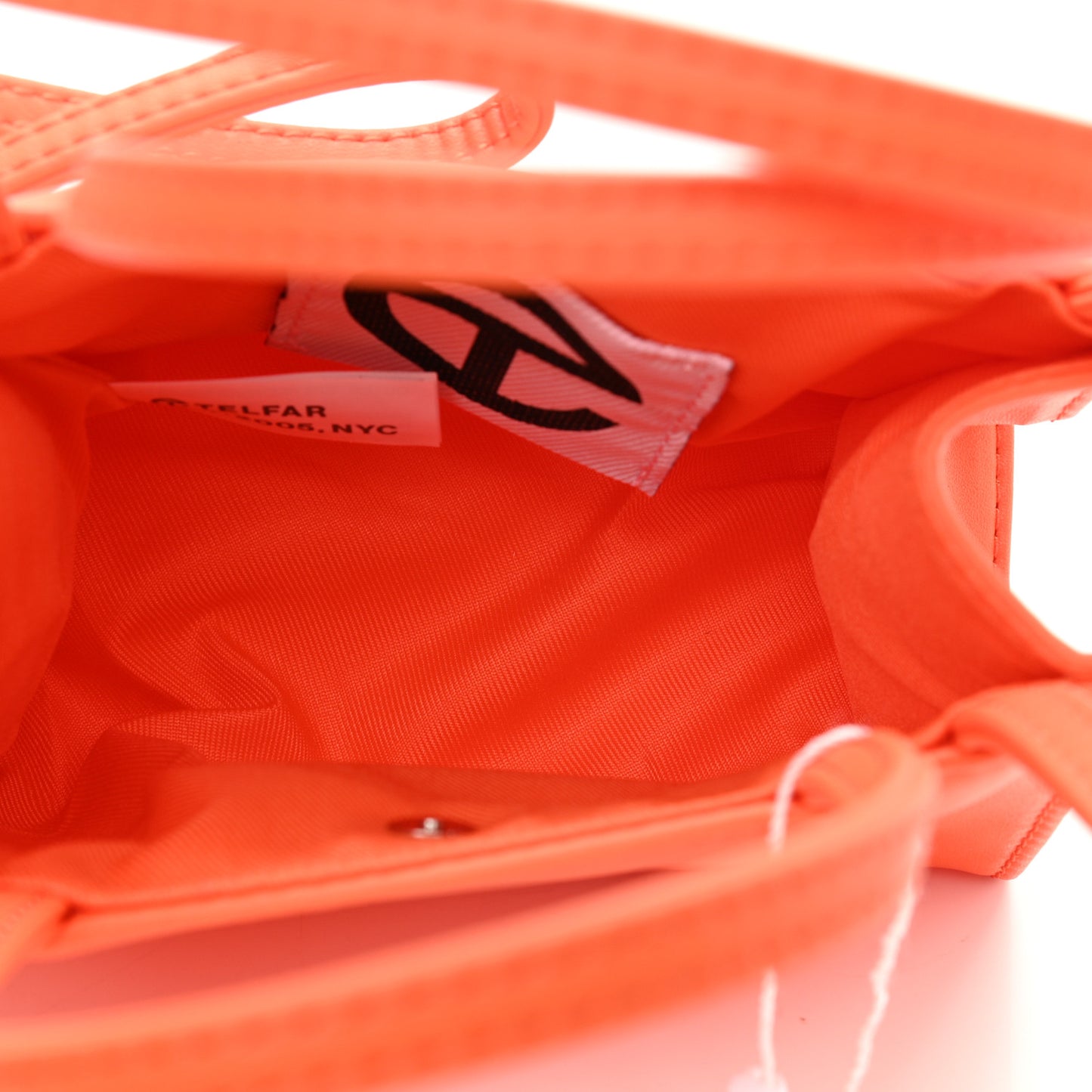 Vegan Leather Small Shopping Bag Orange