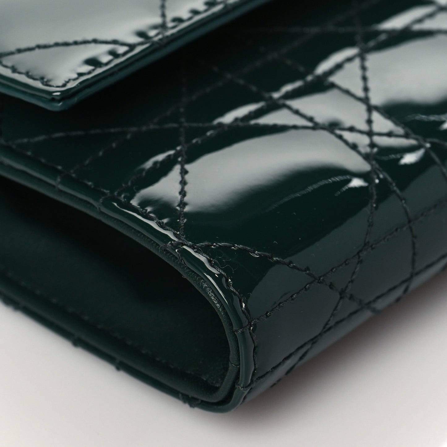 Patent Cannage Rendez-vous Chain Wallet Dark Green