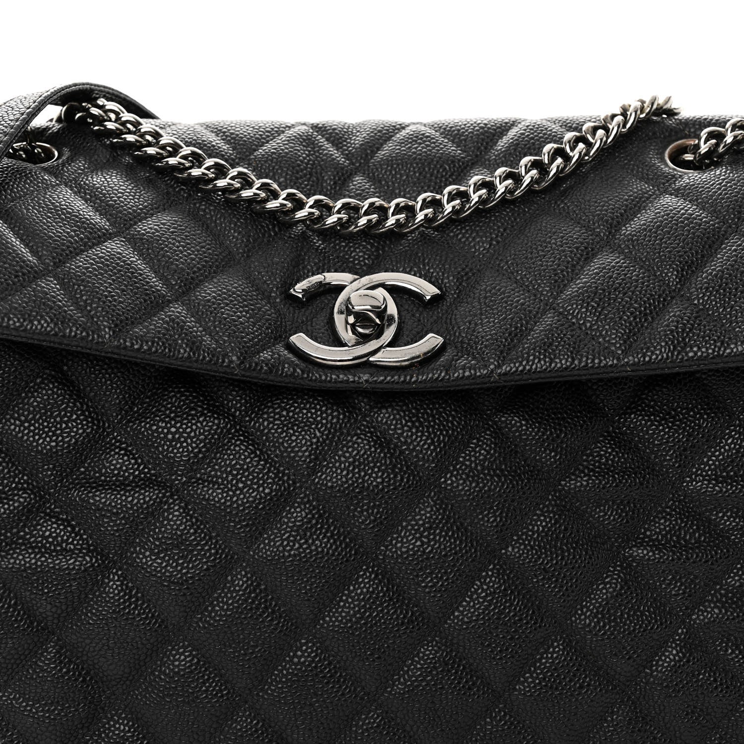 Chanel Iridescent Caviar Medium Lady Pearly Flap Black 9 of 14