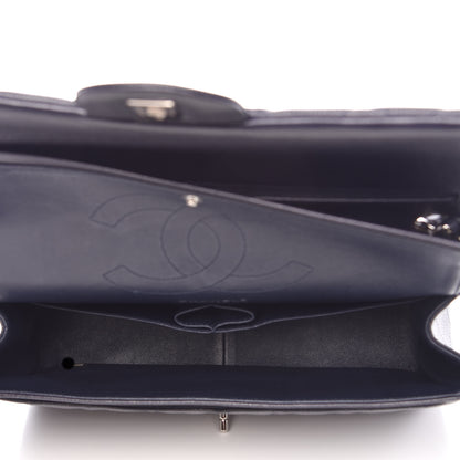 Chanel Caviar Quilted Jumbo Double Flap Navy Blue 6 of 10