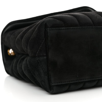 Saint Laurent Suede Calfskin Y Quilted Monogram Small Loulou Chain Satchel Black 9 of 13