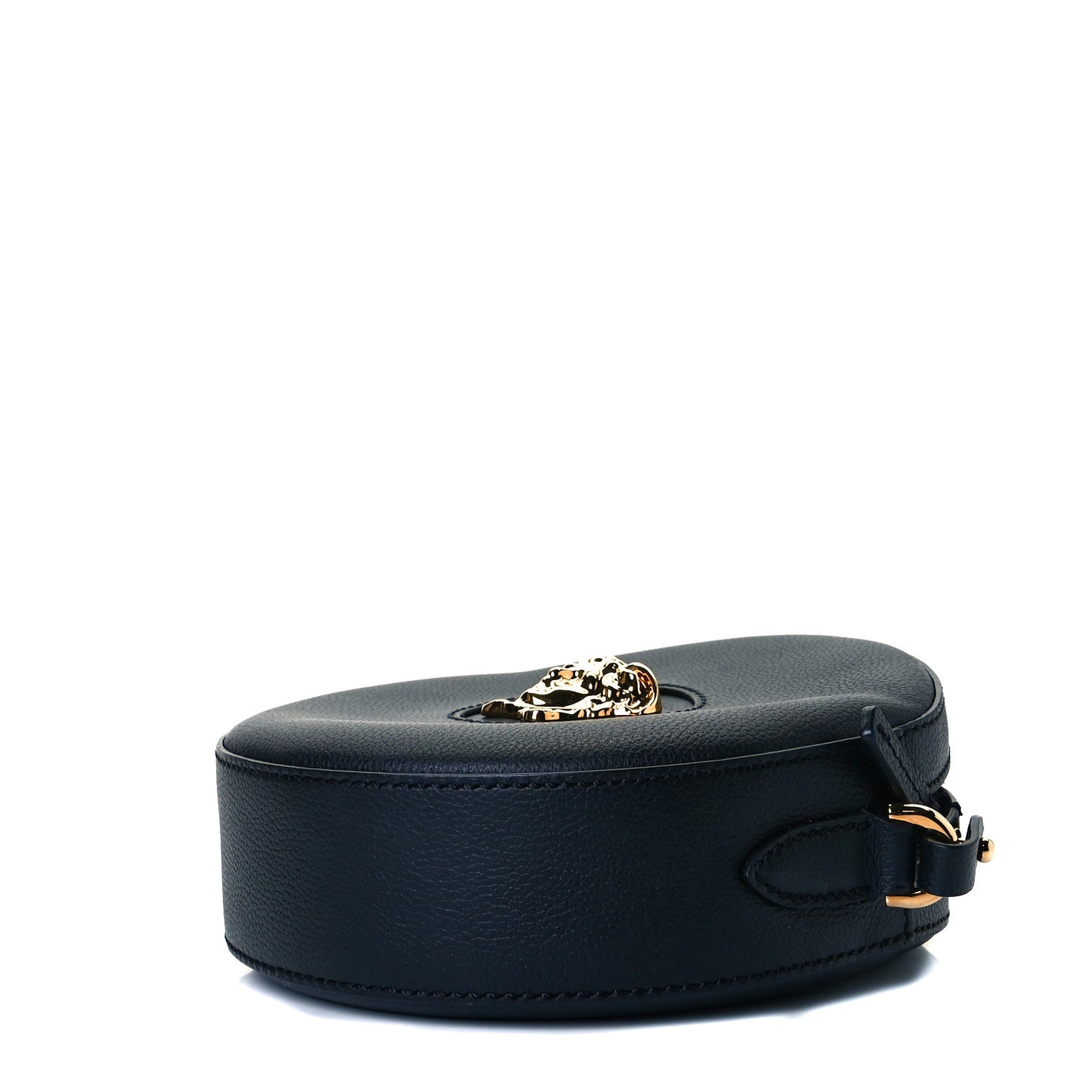 Calfskin La Medusa Round Camera Bag Black