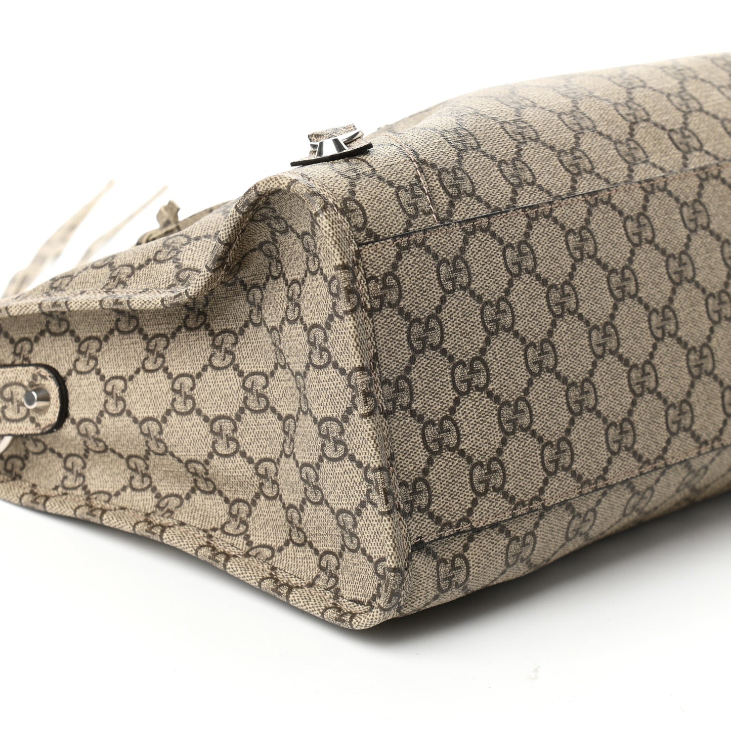 X GUCCI GG Supreme Monogram Neo Classic Silver Hardware City Beige Ebony