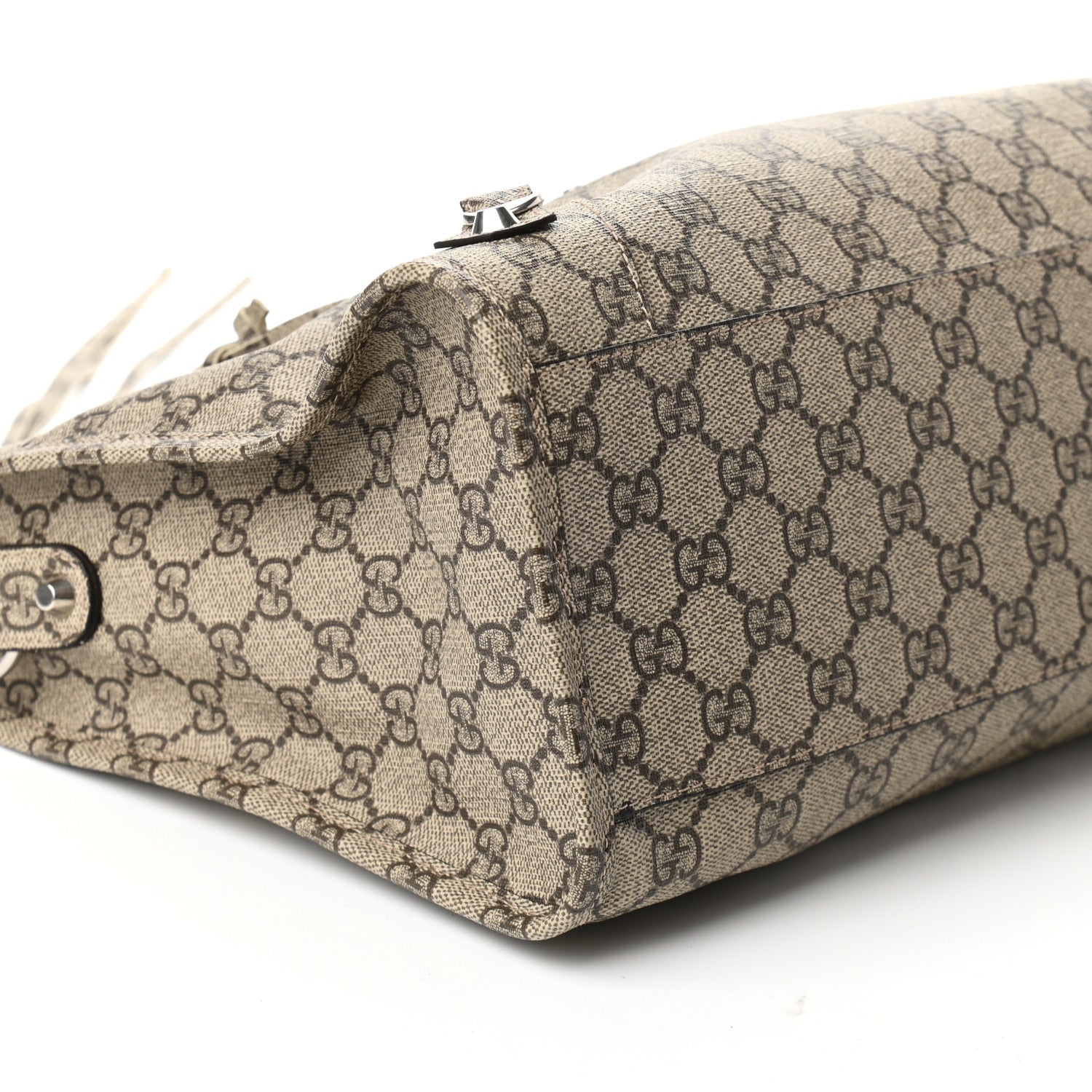 Balenciaga X GUCCI GG Supreme Monogram Neo Classic Silver Hardware City Beige Ebony 8 of 9