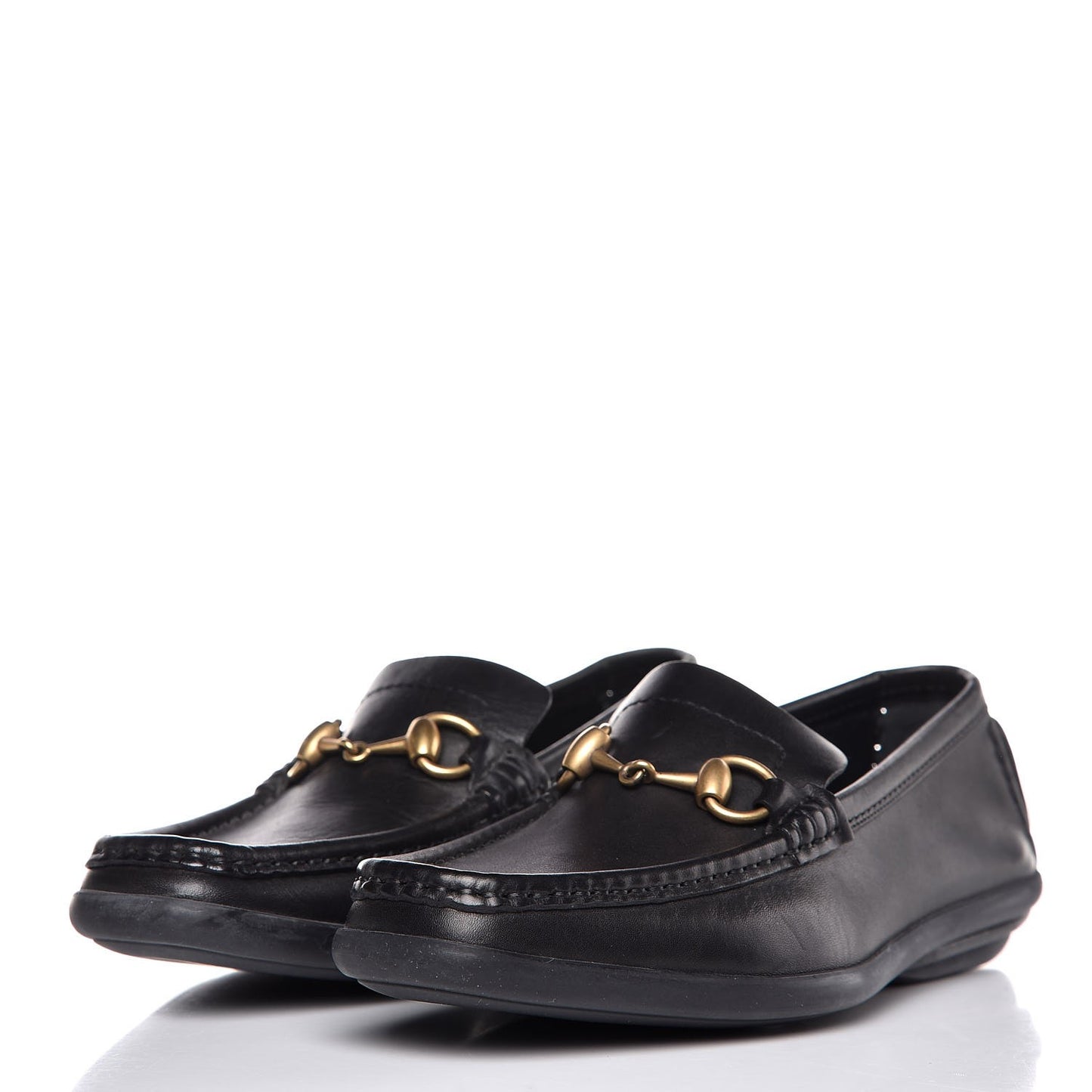 Calfskin Mens Horsebit Driver Loafers 6.5 Black