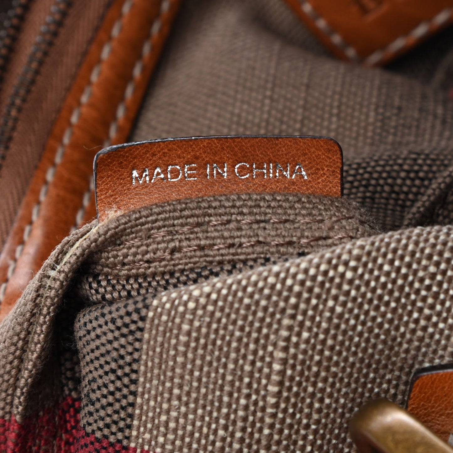 Canvas Mega Check Medium Tottenham Brit Tote Saddle Brown