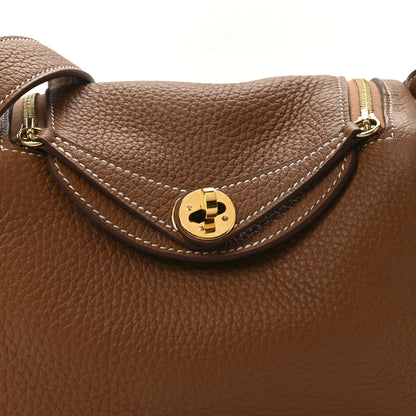Hermes Taurillon Clemence Mini Lindy 20 Gold 8 of 10