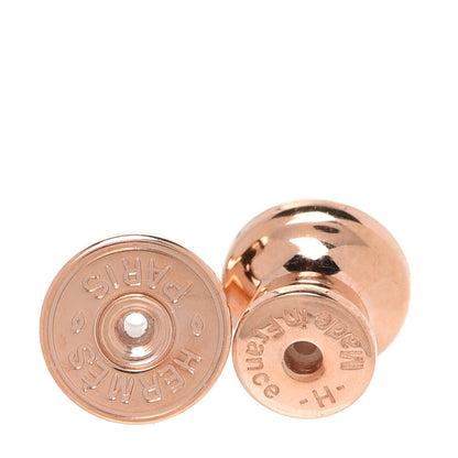 Hermes Rose Gold Lacquered Mini Pop H Earrings White 5 of 6