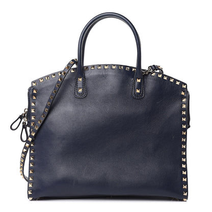 Valentino Garavani Vitello Rockstud Dome Shopper Marine 1 of 19