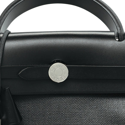 Hermes Toile H Berline Vache Hunter Herbag Zip PM 31 Black Ecru 10 of 11