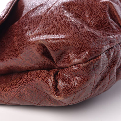 Chanel Grained Calfskin Quilted Maxi Elastic Flap Burgundy 9 of 14