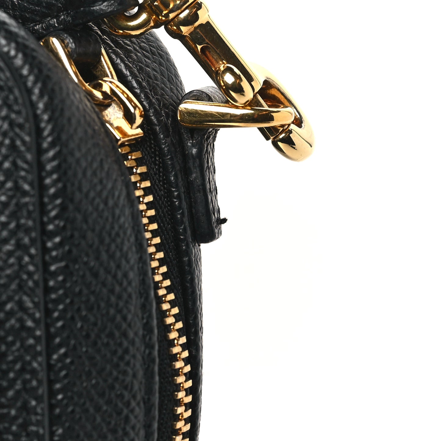 Grained Calfskin Caro Double Pouch Black