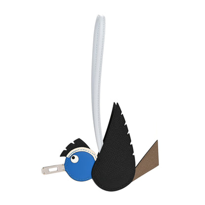 Hermes Epsom Swift Chevre Mysore Birdy Bag Charm Black Etoupe Bleu Hydra Bleu Brume 1 of 5
