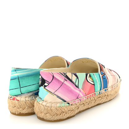 Chanel Fabric Patent CC Espadrilles 35 Multicolor Black 5 of 10