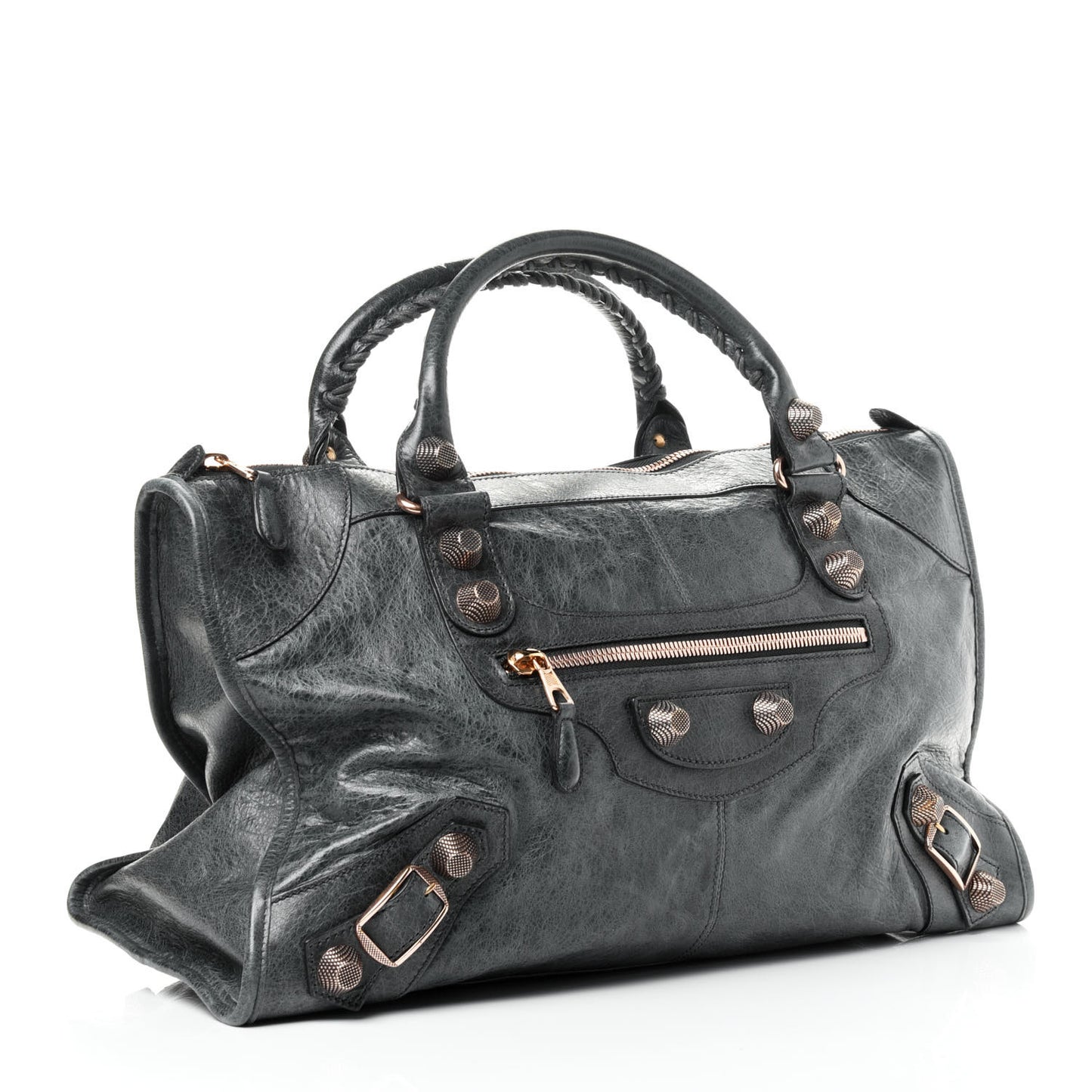 Agneau Giant 21 Rose Gold Hardware Work Anthracite