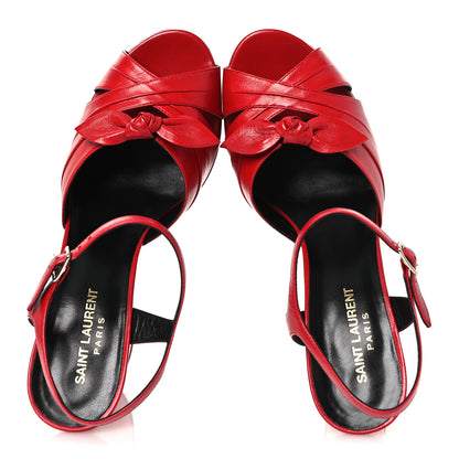 Saint Laurent Goatskin Candy 80 Platform Sandals 39.5 New Red 2 of 12