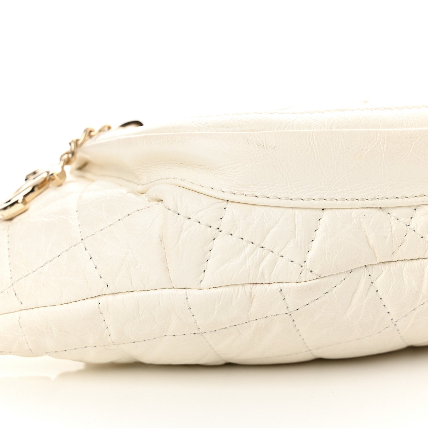 Chanel Aged Calfskin Quilted Waist Bag With Coin Purse White 9 of 14