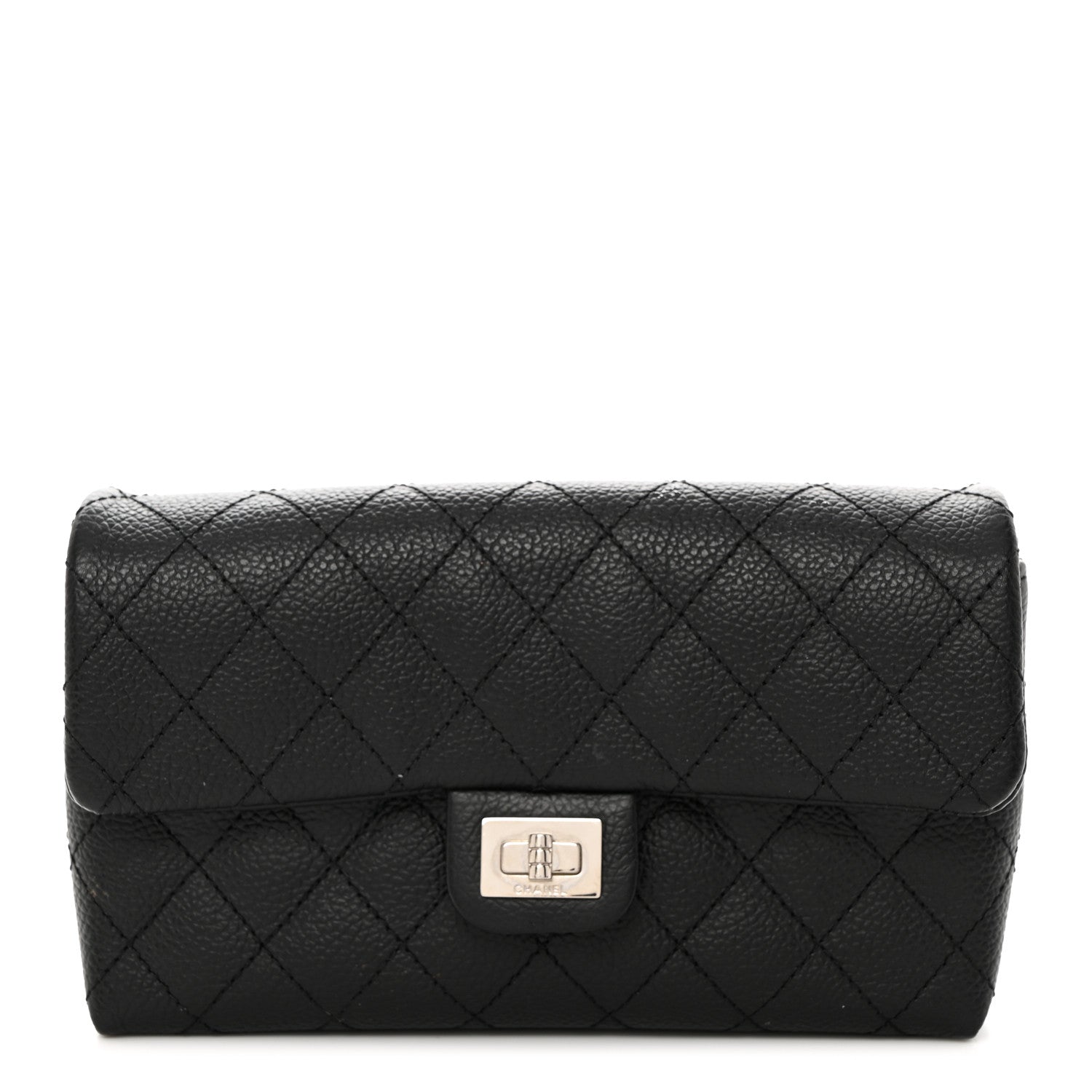 Chanel Grained Calfskin Quilted 2.55 Reissue Flap Belt Bag Clutch Black 1 of 8