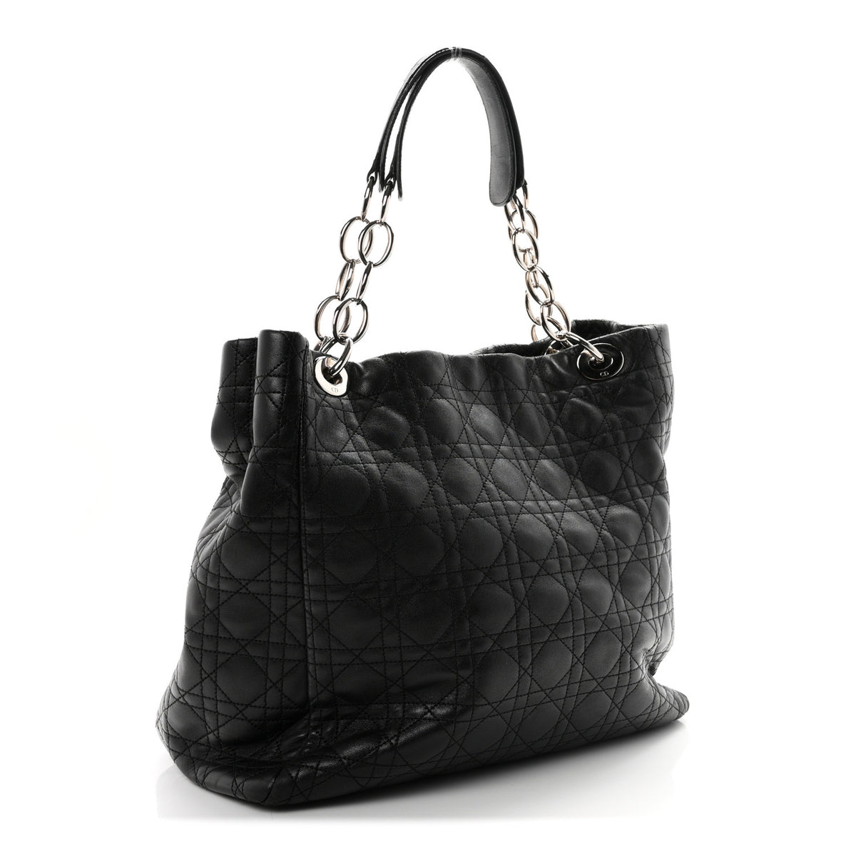 Christian Dior Lambskin Cannage Large Soft Lady Dior Shopping Tote Black 3 of 10