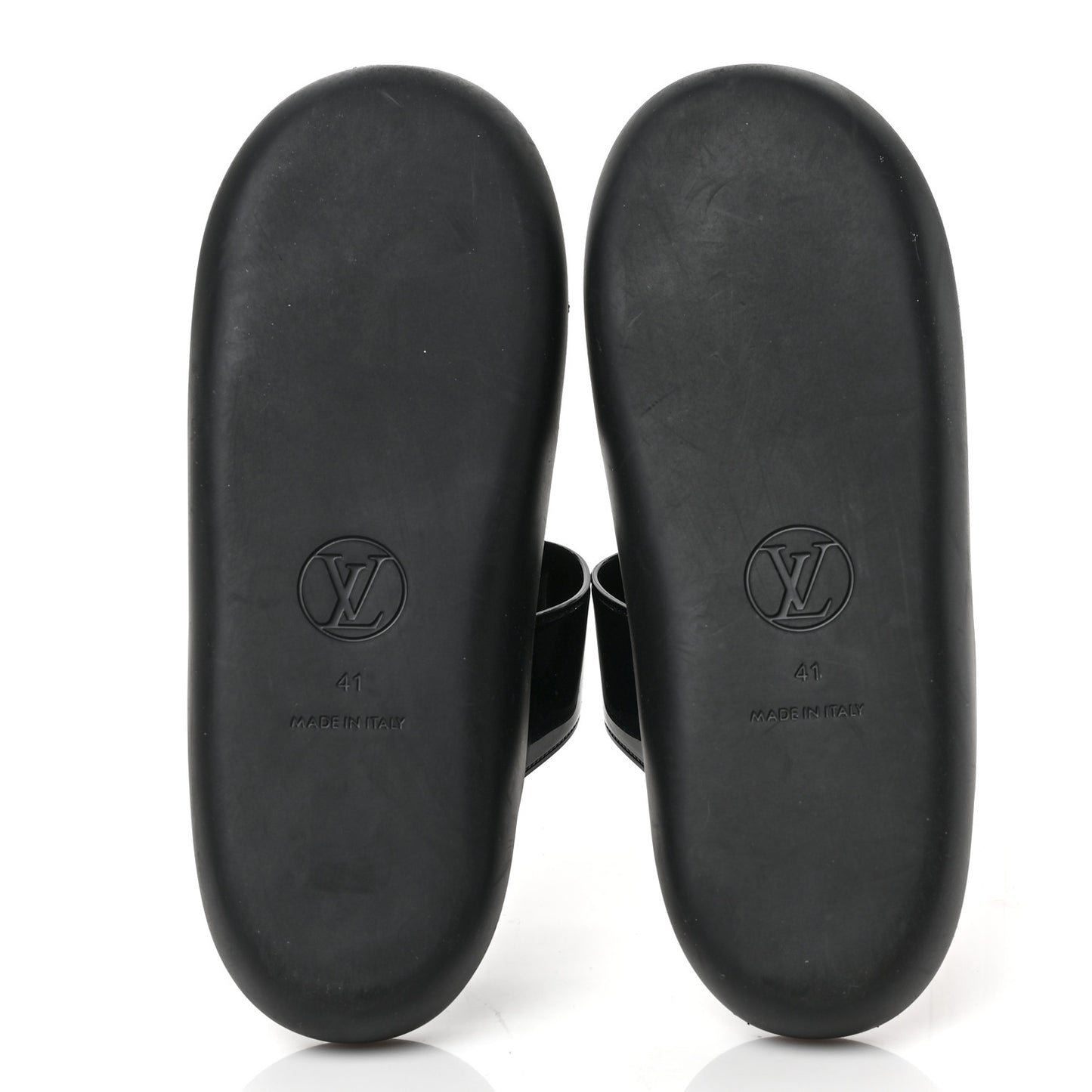 Monogram Sunbath Flat Mule Sandals 41 Black