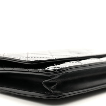 Chanel Patent Quilted Wallet On Chain WOC Black 10 of 15