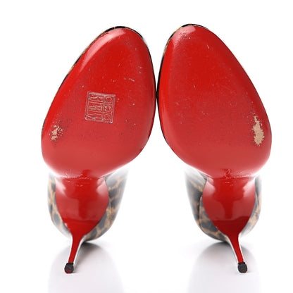 Christian Louboutin Patent Leopard Dorissima 100 Pumps 37 Brown 5 of 12