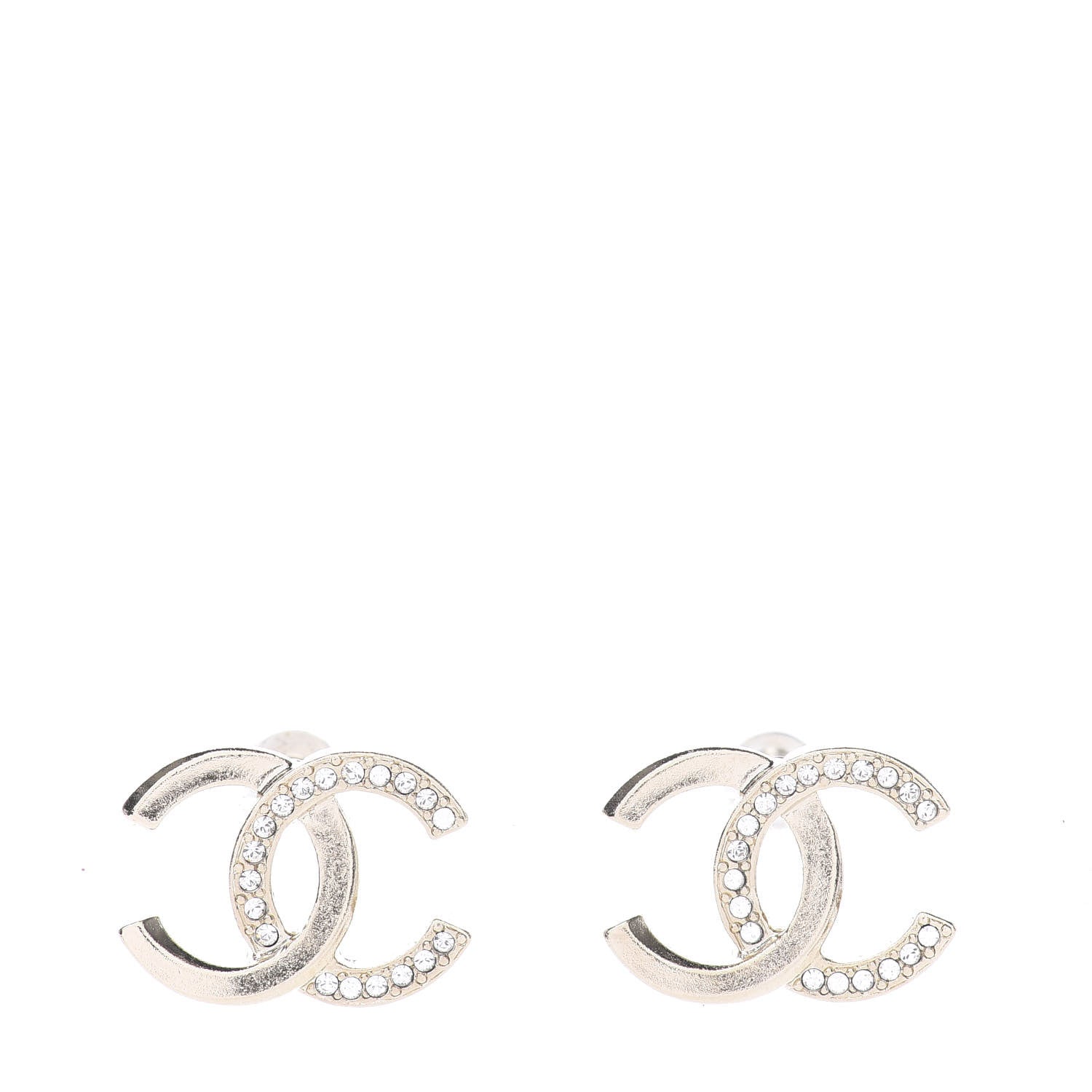 Chanel Crystal CC Earrings Gold 1 of 5