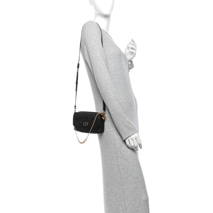 Christian Dior Supple Calfskin Cannage Caro Pouch With Chain  Black 2 of 11