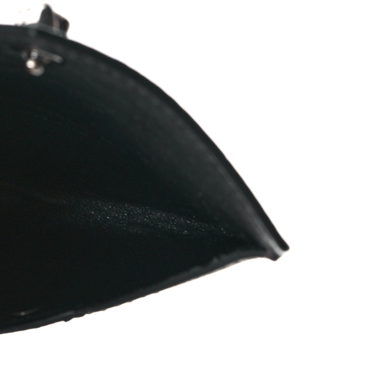 Metallic Calfskin Skull Envelope Card Holder Black Pearl