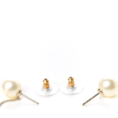 Chanel Pearl CC Chain Drop Earrings Gold 3 of 4