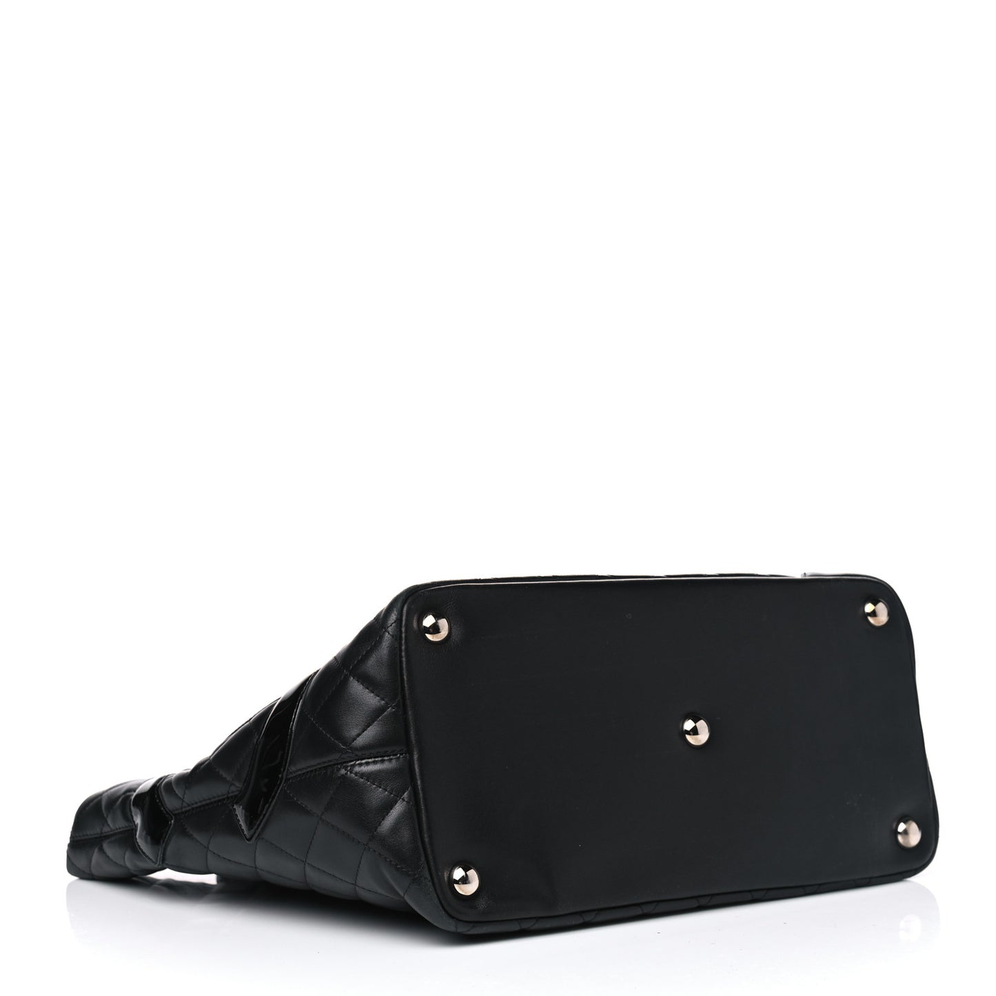 Calfskin Quilted Large Cambon Tote Black