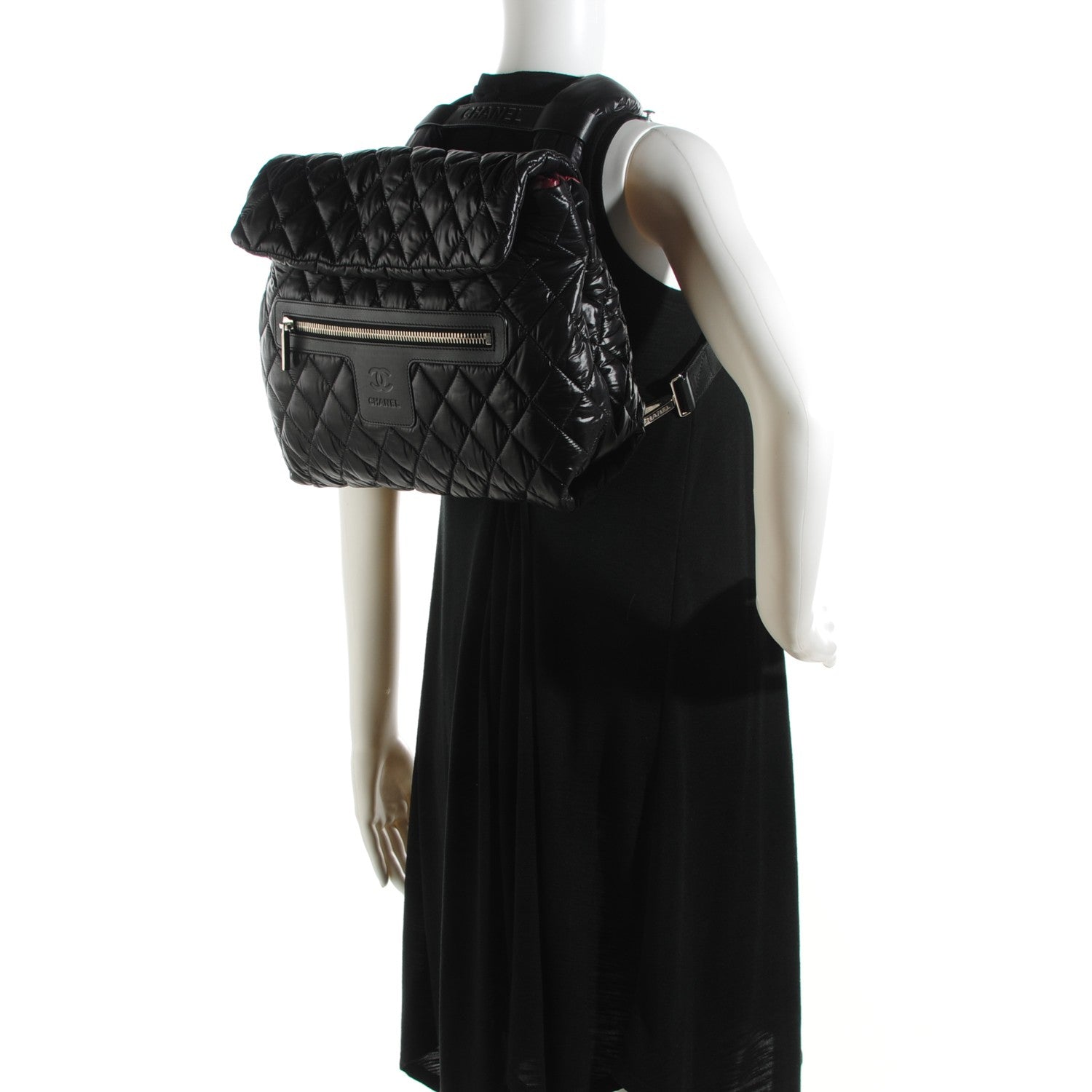 Chanel Nylon Quilted Coco Cocoon Backpack Black 2 of 7