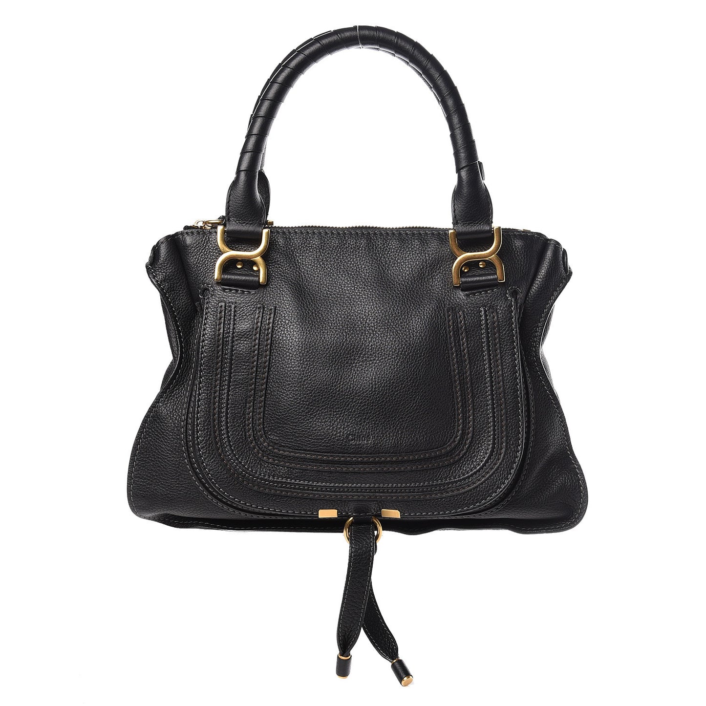 Calfskin Medium Marcie Satchel Black