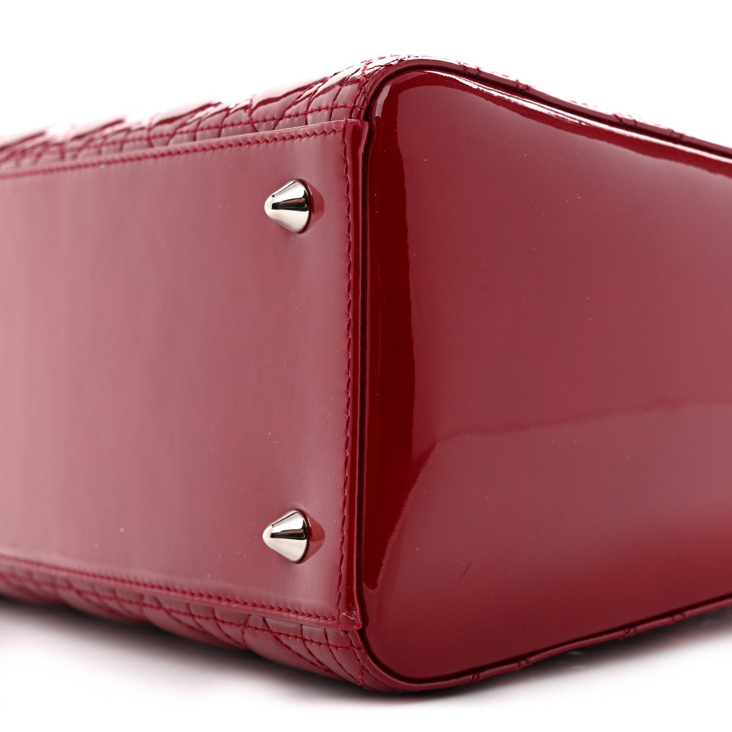 Patent Cannage Medium Lady Dior Red