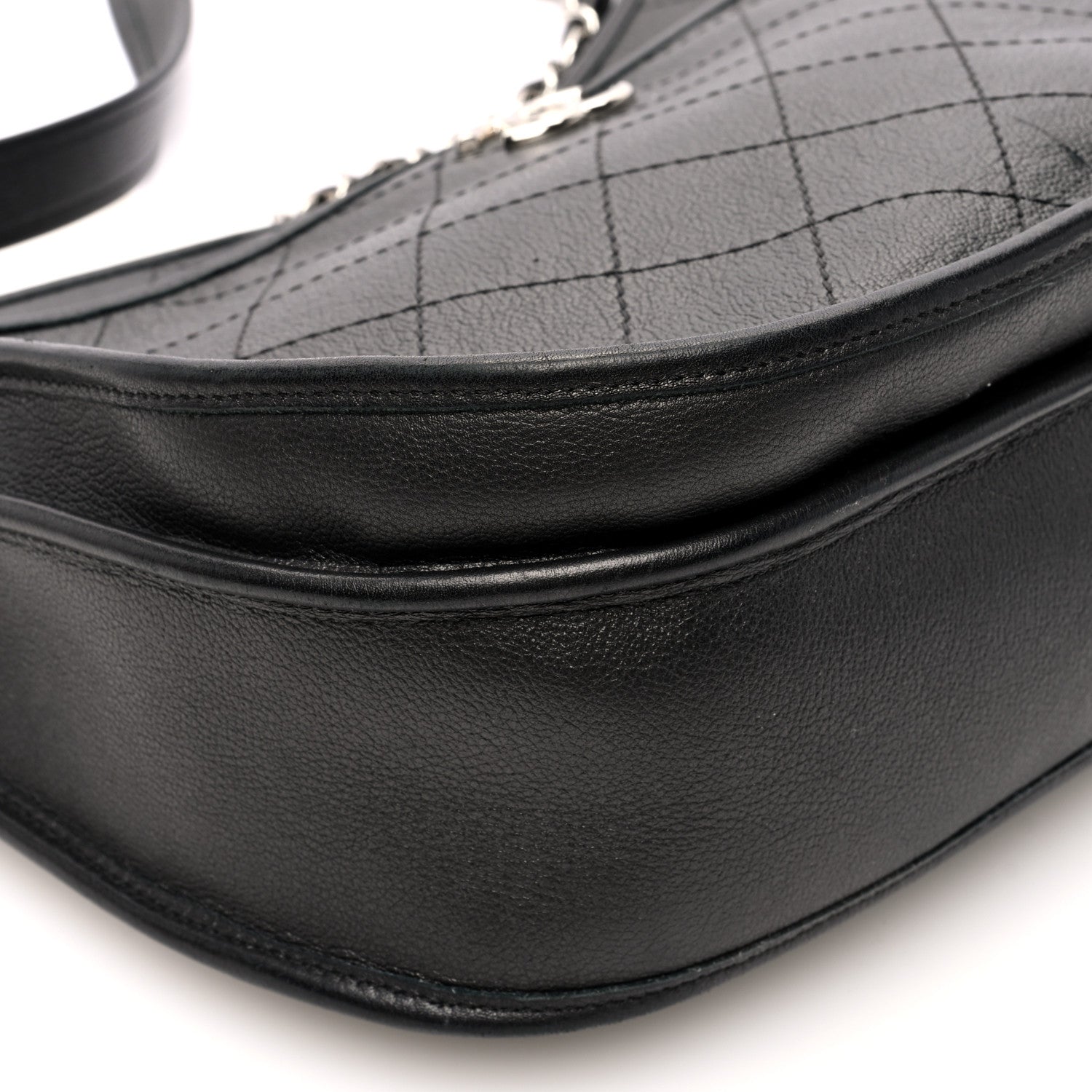Chanel Calfskin Quilted Large Jungle Stroll Hobo Bag Black 9 of 10