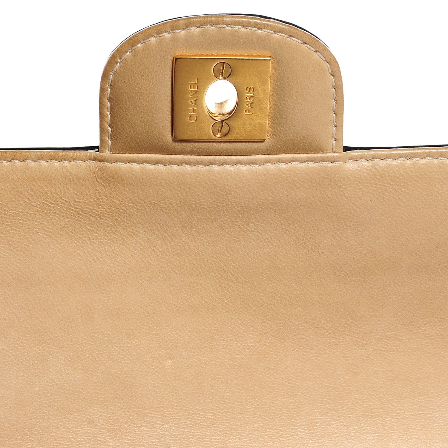 Chanel Lambskin Patent East West Chocolate Bar Flap Beige 5 of 9