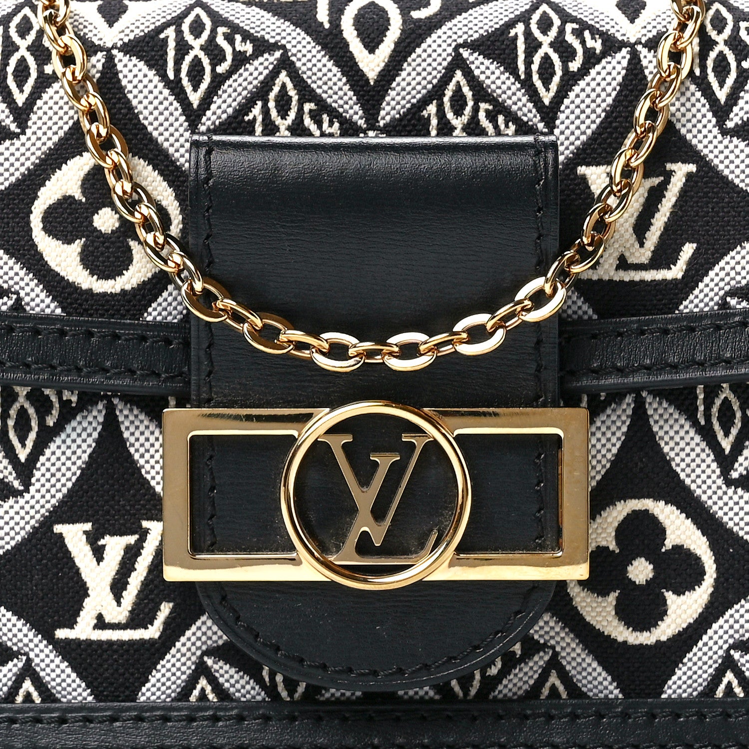 Louis Vuitton Jacquard Since 1854 Dauphine Chain Wallet Grey 7 of 10