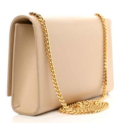 Saint Laurent Grain De Poudre Medium Monogram Kate Satchel Nude Powder 3 of 10