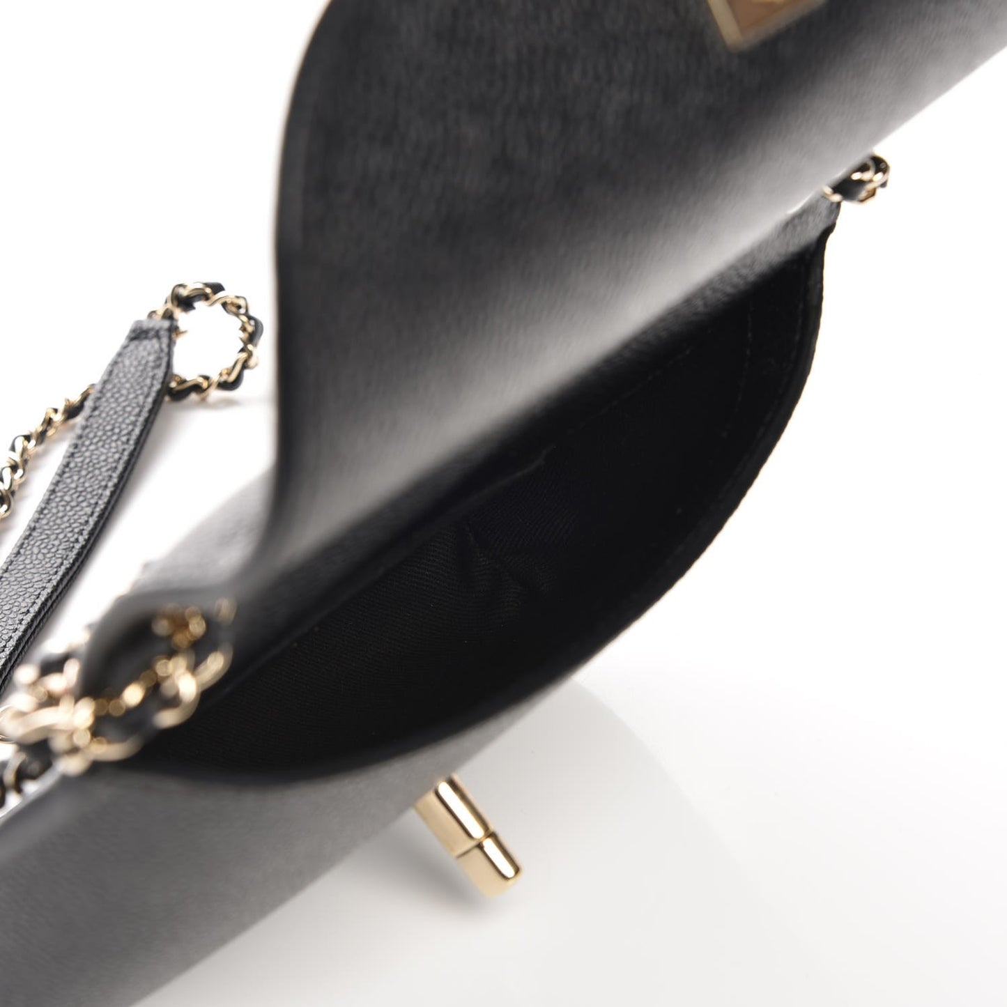 Caviar Mini Chain Flap Bag Black