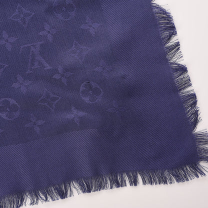 Louis Vuitton Silk Wool Monogram Shawl Night Blue 7 of 7