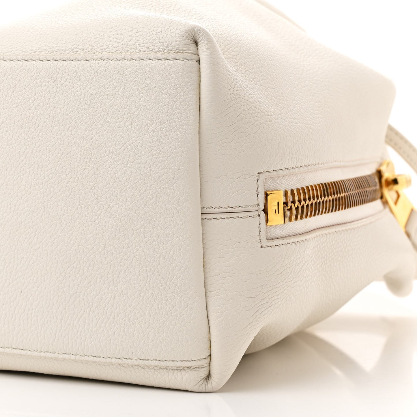 Calfskin Zip Bucket Bag