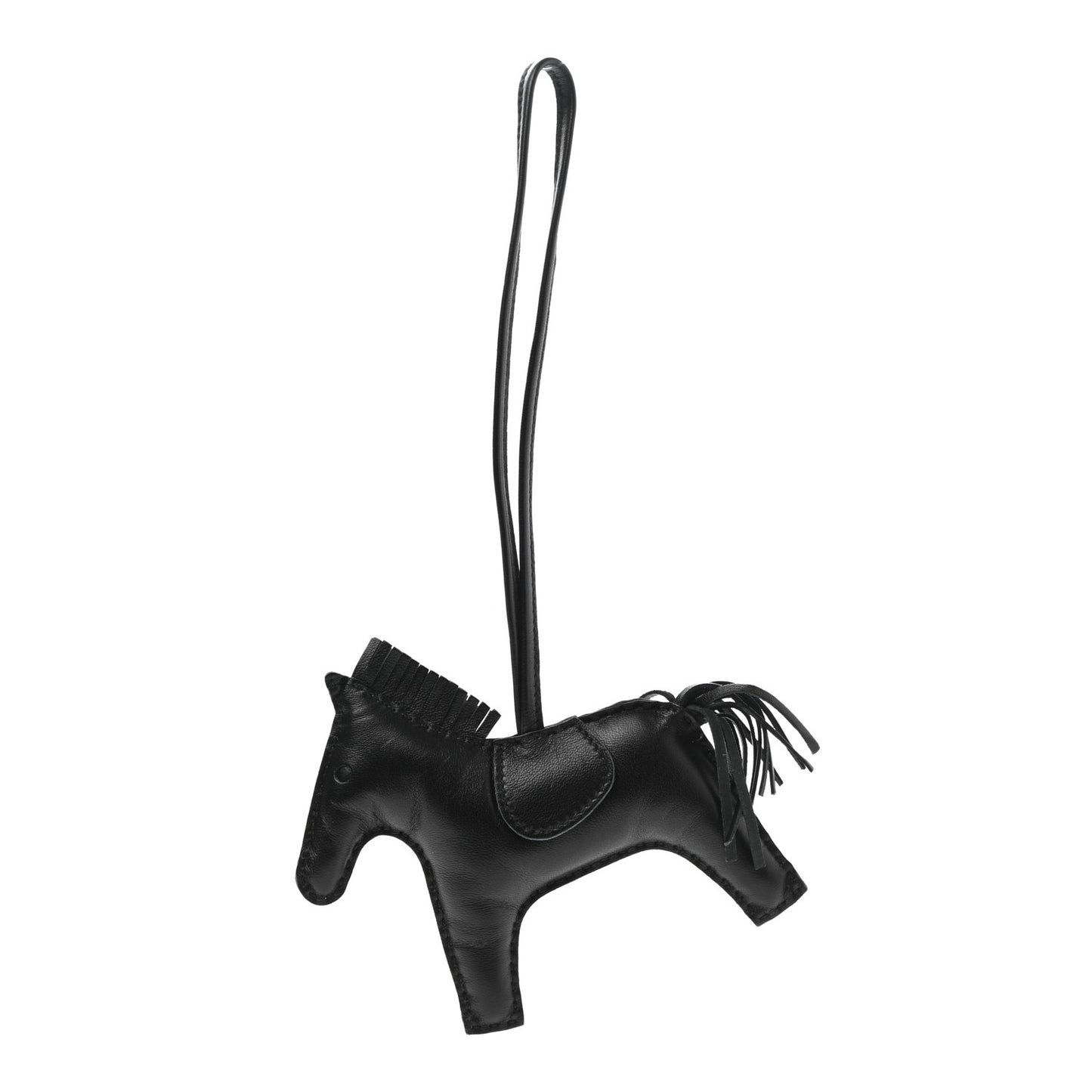 Milo Lambskin Grigri Rodeo Horse Bag Charm MM So Black