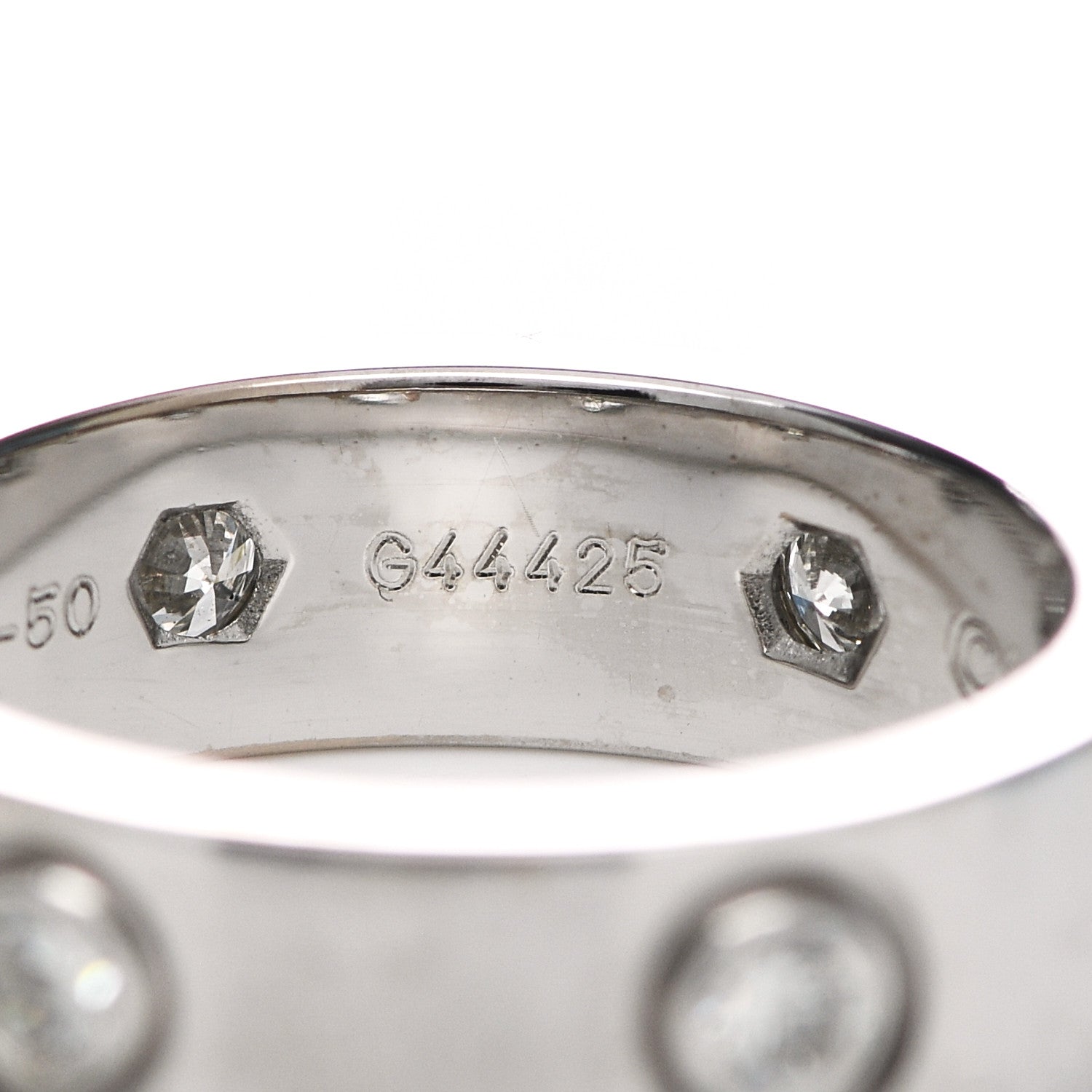 Cartier 18K White Gold 6 Diamond 5.5mm LOVE Ring 50 5.25 6 of 8